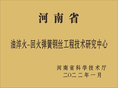 河南省油淬火-回火彈簧鋼絲工程技術研究中心